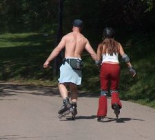 roller blading couple